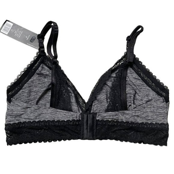 FREE Heidi by Heidi Klum Marl With Lace Soft Cup Bra Natural Lift Gray Black Med - Picture 4 of 7